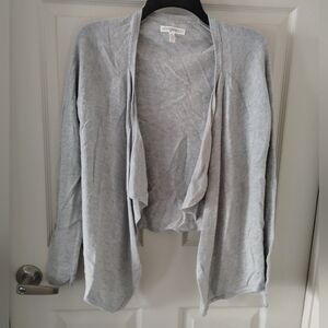 Aeropostale Light Gray Open-Front Cardigan Size S